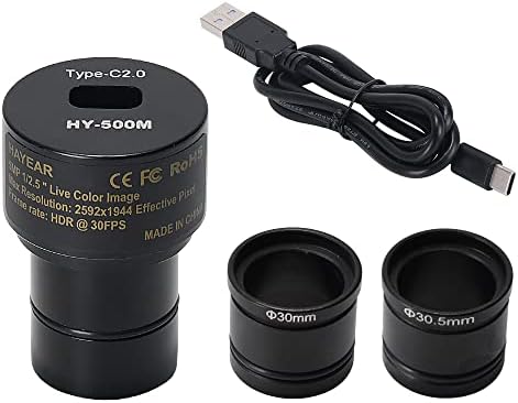 5MP CMOS USB2.0 Microscope Camera Digital Electronic Eyepiece Free Driver Microscope High Speed Industrial Camera Compatible with Wins 2000 XP WIN7