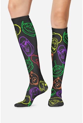 Cherokee Women's 10-15mmHg Compression Socks – Fun Print Knee Highs with Light Support, Soft Feel - PRINTSUPPORT
