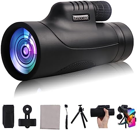 Monocular Telescope 40x60 High Powered Monocular for Adults Monocular for Smartphone Adapter Monocular Telescope Hunting Wildlife Bird Watching Travel Camping Hiking