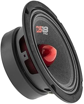 DS18 PRO-GM6B Loudspeaker - 6.5", Midrange, Red Aluminum Bullet, 480W Max, 140W RMS, 8 Ohms - Premium Quality Audio Door Speakers for Car or Truck Stereo Sound System (1 Speaker)