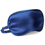 LULUSILK Mulberry Silk Sleep Eye Mask Blindfold with Elastic Strap Headband, Soft Eye Cover Eyeshade for Night Sleeping, Travel, Nap (Navy Blue)