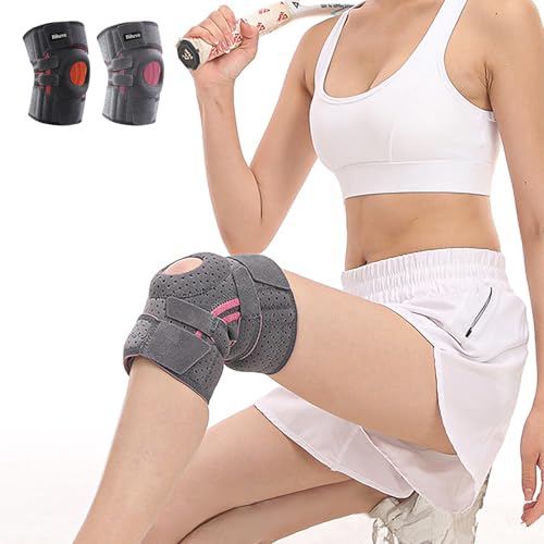 Knee Brace for Women - Adjustable Support for Arthritis, ACL Meniscus Tear & Knee Pain Relief or Injury Recovery - Plus Dual Side Stabilizers (Woman Grey, Size(14.2in-19in))