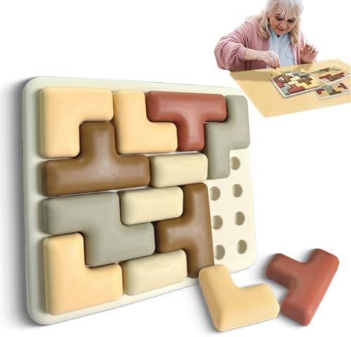 Silicone Shape Puzzles for Dementia, Alzheimers Activities & Fidget Toys for Elderly, Cognitive Matching Games, Stimming Toys for Autism Adults, Gift Toys for People with Alzheimers