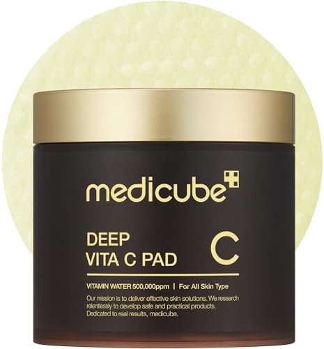 Medicube Deep Vita C Facial Pads, Vitamin C Toner Pads for Uneven Skin Tone, 500,000PPM of Vitamin Water & 3 Types of Vitamin, Hydrating & Resurfacing (70 Sheets)