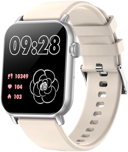 Smart Watch for Men Women with Bluetooth Call, 1.83" Full Touch Screen(Beige)