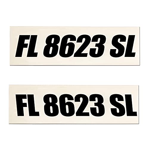 Boat Registration Hull Numbers Vinyl Decal Sticker Set | Racing Tracker Style 772
