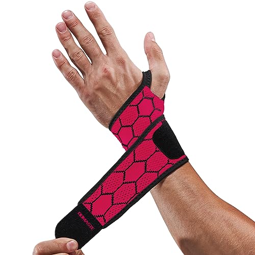 Sport Slim Wrist Wrap - Wrist Brace for Carpal Tunnel Relief, Neoprene-Free Compression Wrist Support for Workout, Adjustable Wrist Guards Fit Right Left Hand(Paradise Pink, Pack of 1)