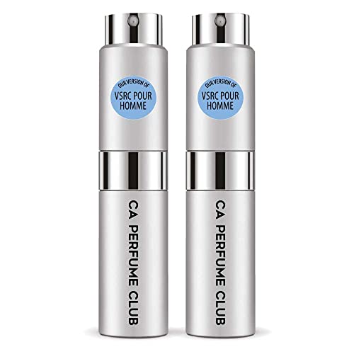 CA Perfume Impression of Vsrc Pour Homme For Men Replica Version Fragrance Dupes Concentrated Long Lasting Eau de Parfum Spray Refillable Atomizer Bottle 0.27 Fl Oz-X2