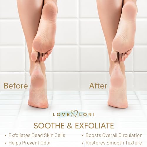 Love, Lori Foot Scrubber for Use in Shower - Foot Cleaner & Shower Foot Massager Foot Care for Men & Women to Soothe Achy Feet - Non Slip Suction (White) - Shower Accessories