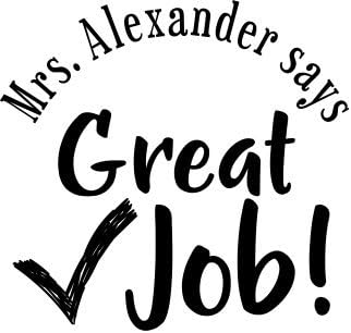 Custom Round Self-Inking Teacher Stamps | 40 Designs | Motivational Teacher Phrases | Grading Made Easy | Classroom, Teacher and Library Book Stamps (Great Job)