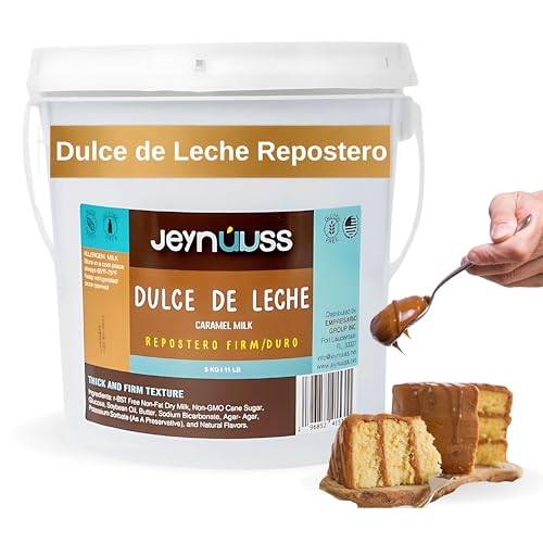 Dulce De Leche Respostero 11 LB Jeynuuss Caramel Milk Sauce Dessert Topping Gluten Free, Lactose Free, Confectioner's Thicker Milk Confiture for Bakeries.