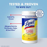 Lysol Disinfectant Wipes, Multi-Surface Antibacterial Cleaning Wipes, For Disinfecting and Cleaning, Lemon and Lime Blossom, Pack of 4 (Packaging may vary)