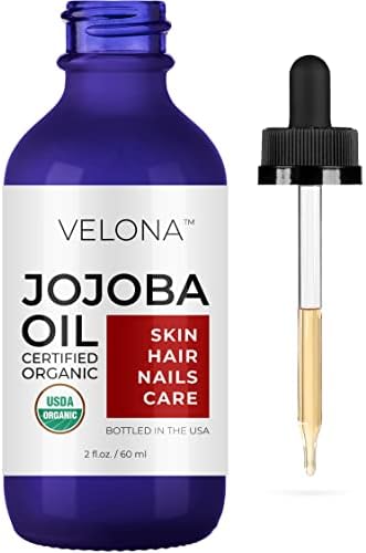 velona Jojoba Oil USDA Certified Organic - 2 Fl Oz | 100% Pure and Natural Carrier Oil| Golden, Unrefined, Cold Pressed, Hexane Free
