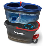 O-Cedar EasyWring RinseClean Microfiber Spin Mop & Bucket Floor Cleaning System with 3 Extra Refills, Plastic, Grey