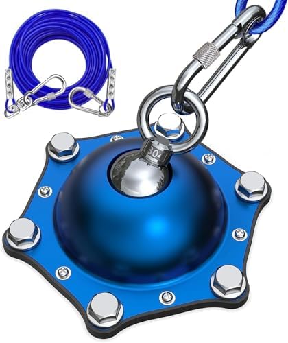 TOPKNOT Dog Tie Out Cable and Stake,(up to 200lbs) 360°Swivel Dog Run- No Tangle,with 20FT Heavy Duty Tie Out Cable for Dogs,Dog Runner for Yard,Dog Lead Ideal for Outdoor Camping