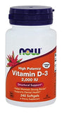 Now Foods, (2 Pack) Vitamin D-3 High Potency, 2,000 IU, 240 Softgels