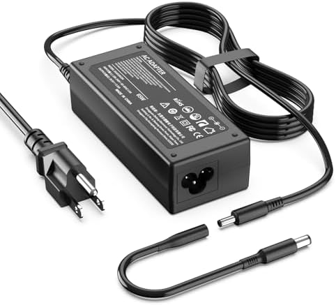 65W Laptop Charger AC Adapter Compatible with Dell Inspiron 24-3000 13-5000 13-7000 14-3000 14-5000 14-7000 15-3000 15-5000 15-7000 17-5000 17-7000 11-3000 Series 2 Tips Power Cord（4.5mm and 7.4mm）