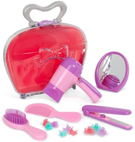 Battat- Play Circle- Hair Dryer With Sounds & Air – Carrying Case – Salon Accessories- Pretend Play Toys- Beauty Shop- 3 years + (15 Pieces)