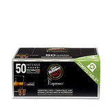 Caffe Vergnano Intenso Espresso Capsules | Compatible with Nespresso Original Line Machines | Compostable | Medium Roast | 50 Count (25oz) | Imported from Italy