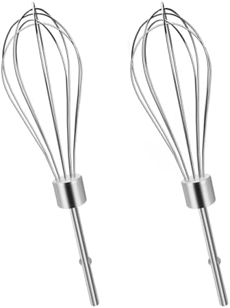 Replacement KitchenAid Hand Mixer Whisk Attachments Suitable For Kitchenaid Immersion Blender Whisk KHMPW Stainless Steel Hand Mixer Beater - (2PCS)