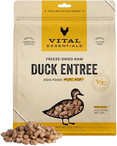 Vital Essentials® Freeze-Dried Raw Duck Entree & Mixer Dog Food Crunchy Mini Nibs, 25 oz
