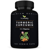 Turmeric Curcumin with Black Pepper Extract (Piperine) - 120 Veggie Tumeric Capsules - Premium 95% Standardized Curcuminoids - Best Absorption & Potency - Joint Support Supplement