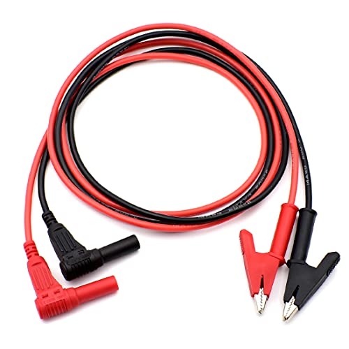 14 Gauge Multimeter Test Leads Right Angle Banana Plug to Alligator Clip Heavy Duty Silicone Wire for Electrical Testing 6 Feet