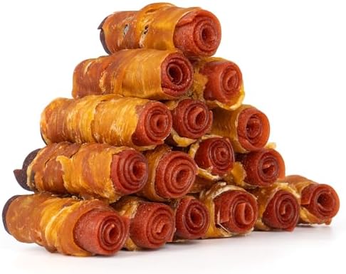 MON2SUN Rawhide Free Dog Treats, 3 Inch Triple Flavor Chicken Wrapped Duck and Beef Rolls for Small Dogs, Healthy Snacks, 21.16oz