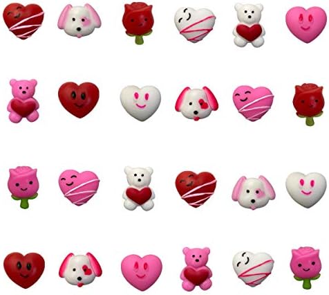 24 PCS Valentines Day Mochi Squishy Toys Squishies for Kids School Class Classroom Valentines Day Cards Gifts Prizes Party Favors