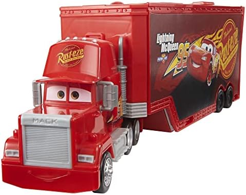 Mattel Disney and Pixar Cars Transforming Mack Playset, 2-in-1 Toy Truck & Tune-Up Station with Launcher, Lift & More