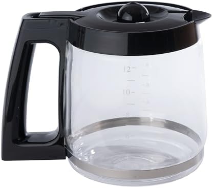 Replacement 12-Cup Glass Carafe for Cuisinart Coffee Maker (fits DCC-1200PRC CHW-12, CHW-12P1, DCC-1100BK, DCC-1200, DCC-2650, DGB-550BK, DGB-550BK1 DGB-625BC, DGB-700BC, SS-12)