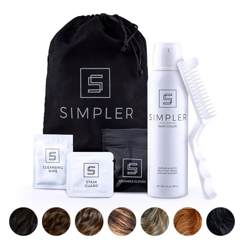 Simpler Hair Color for Men Kit for Full Gray Coverage - Brown Black Hair Dye Foam for Men w/Aloe Vera, Avocado Oil & More - Effortless, Natural Look for 100% Gray Hair Coverage and Beard Dye
