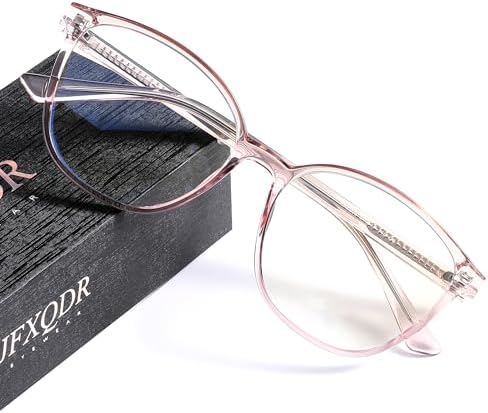 Women's Blue Light Blocking Glasses, TR90 Frame Computer Gaming Eyeglasses Anti Eyestrain & UV RF6208