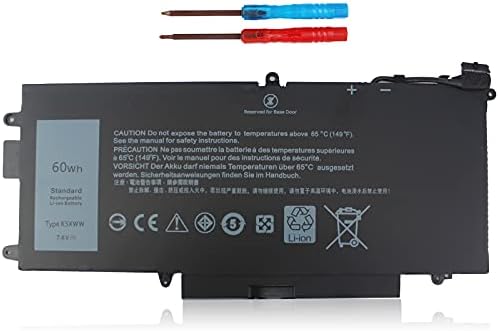 Emanjor 60Wh K5XWW 7.6V Laptop Battery for Dell Latitude 5289 7389 7390 E5289 2-in-1 L3180 P29S P29S001 P29S002 N18GG 71TG4 725KY 6CYH6 451-BBZC 4-Cell