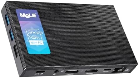 MeLE Quieter4C Fanless Mini PC 12th Alder Lake N100 (up to 3.4GHz 4C/4T) 8GB LPDDR4x 128GB Storage Micro Desktop Computer, Support 4K Triple Display, Dual HDMI, All-in-One USB-C WiFi 5 BT5.1 Ethernet