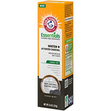 ARM & HAMMER Essentials Fluoride-Free Toothpaste Whiten + Activated Charcoal-4 Pack of 4.3oz Tubes, Clean Mint- 100% Natural Baking Soda