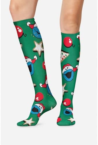 Cherokee Women's 10-15mmHg Compression Socks – Fun Print Knee Highs with Light Support, Soft Feel - PRINTSUPPORT