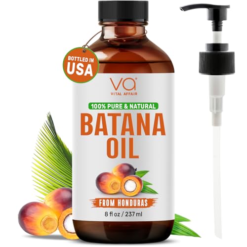 Batana Oil For Hair Growth-100% Raw Batana Oil From Honduras-Glass Bottle-Skin & Hair Growth Oil Rich In Essential Nutrients-Batana Hair Oil For Women & Men-For Strong & Shiny Hair-8 FlOz