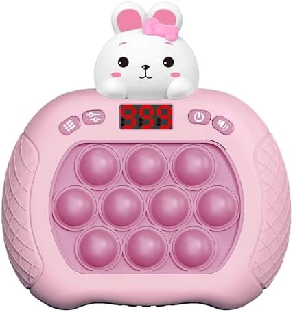 Halloween Pop Push Game Fidget Toys for Kids and Adults, Quick Push Pop Puzzle Handheld Game Light up Fidget Toy 8-12, Fast Push Pop Game Bubble Sensory Toys (Cute Bunny)