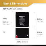 ExpertPower EXP1245 12V 4.5 Amp Rechargeable Battery for Security Systems