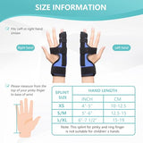 fibee Boxer Fracture Splint, Pinky Finger Splint, Adjustable Two Finger Brace for 4th or 5th Finger, Metacarpal Splint Hand Brace for Arthritis Fracture Broken Mallet Dislocated Trigger Finger(L/XL)