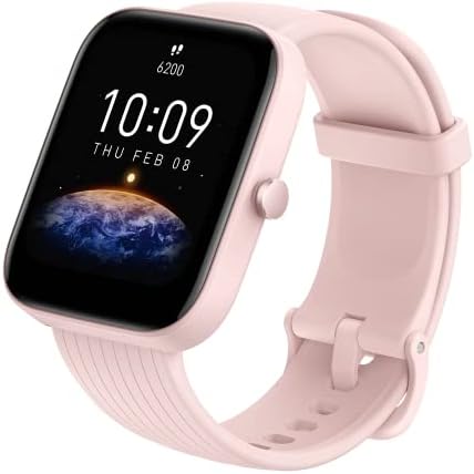 Amazfit Bip 3 Smart Watch for Women, Health & Fitness Tracker with 1.69" Large Color Display,14-Day Battery Life, 60+ Sports Modes, Blood Oxygen Heart Rate Sleep Monitor, 5 ATM Water-Resistant (Pink)
