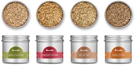 Breville Commercial BSM600AWC0NUC1 Classic Smokehouse Wood Chip Kit for Smoking Gun Pro CSM700, 4 Piece, Hickory, Mesquite, Applewood, and Cherrywood