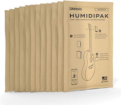 D'Addario Guitar Humidifier Packs-Two-Way Humidification System Conditioning Packets-12 Maintain Replacement Packets (PW-HPRP-12)