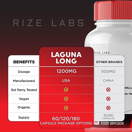 (2 Pack) Laguna long male supplement, Laguna long reviews, Laguna long for men, lagunalong pills for enchantment, laguna power, stamina support, laguna pills, pastillas de laguna (120 capsules)