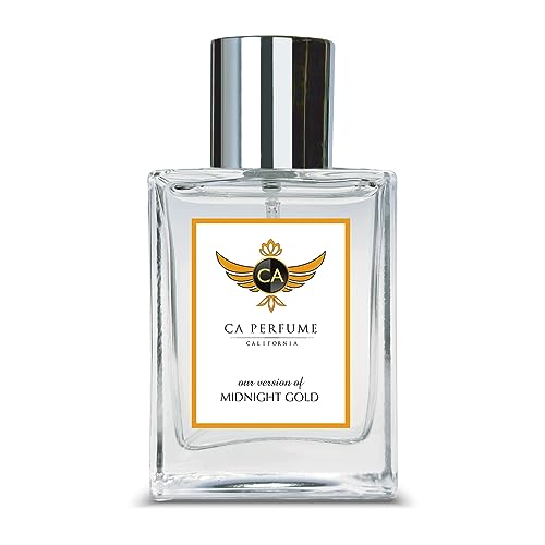CA Perfume Impression of Midnight Gold For Women & Men Replica Fragrance Dupes Eau de Parfum Spray Bottle 1.7 Fl Oz/50ml-X1