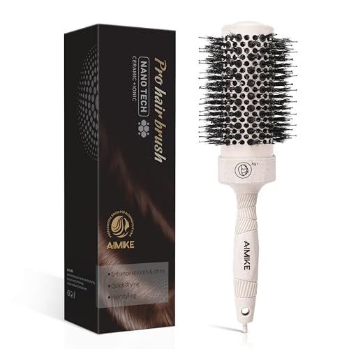 AIMIKE Round Brush for Blow Drying and Styling - Medium Ceramic Thermal Brush for Volume and Curling (2.9 inch, 1.73 inch Barrel)