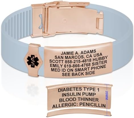 Divoti Custom Engraved Medical Alert ID Bracelet – Dual-Sided Laser Etching, Silicone Wristband, Stainless Steel Security Clasp – Adjustable & Trim-to-Fit – Emergency Medical Info Band for Men & Women