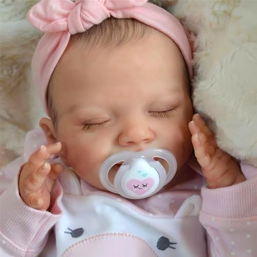 BABESIDE Lifelike Reborn Baby Dolls - 20-Inch Sweet Smile Realistic-Newborn Baby Dolls Full Body Vinyl Sleeping Baby Girl Real Life Baby Dolls with Toy Accessories Gift Set for Kids