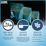 SUNNA SUPPLEMENTS - Halal Bovine Collagen Protein Powder for Hair, Skin, Nails and Joints - Halal Collagen Powder for Women and Men - Highly Rich Protein Collagen Powder Suitable for Everyone